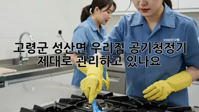 고령군 성산면 우리집 공기청정기, 제대로 관리하고 있나요?